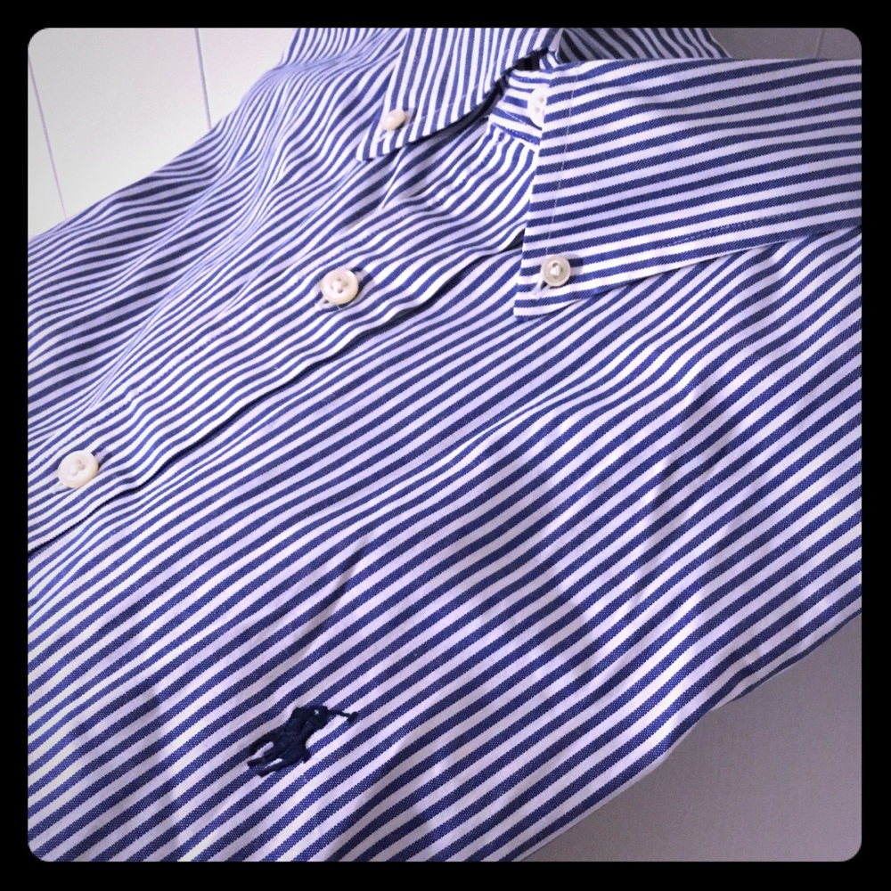 Ralph Lauren Men's Yarmouth Blue White Long Sleeve